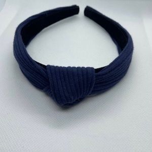 Navy Knotted Rib Headband